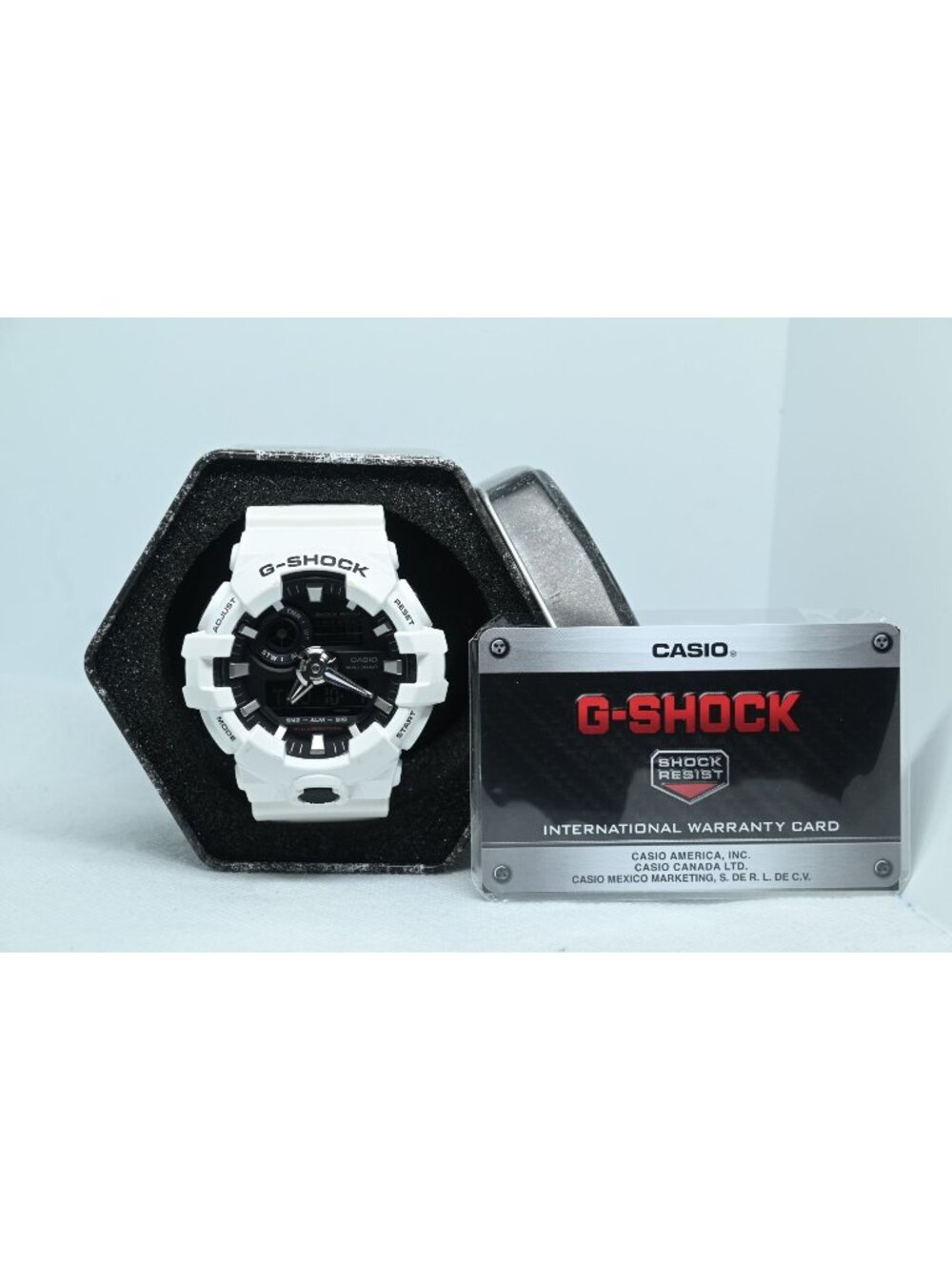 Casio G-Shock Analog-Digital Watch White Black Resin 200M World Time GA-700-7A
